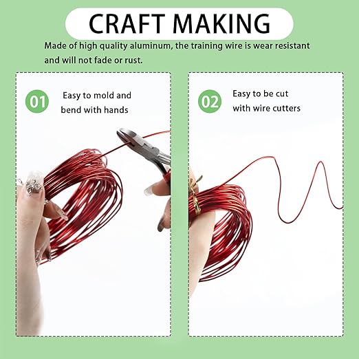 4-Roll Anodized Aluminum Bonsai Training Wire with Wire Cutter - Indoor Garden DIY Tools for Bonsai Trees