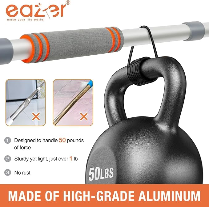 Eazer Window Squeegee Cleaner Tool, 2-in-1 Window Cleaning Kit with 62'' Extension Pole, Window Washer Equipment for Cars, Indoor & Outdoor Glass - Includes 2 Microfiber Cloths