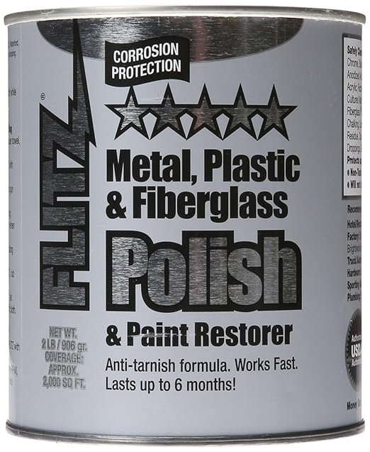 Flitz Metal Polish Paste - 2lb Can of USA-Made Polish for Solid Chrome, Stainless Steel, Aluminum - Non-Abrasive for Light Oxidation - Requires Manual Buffing - Not for Plated/Coated Surfaces (3 Pack)
