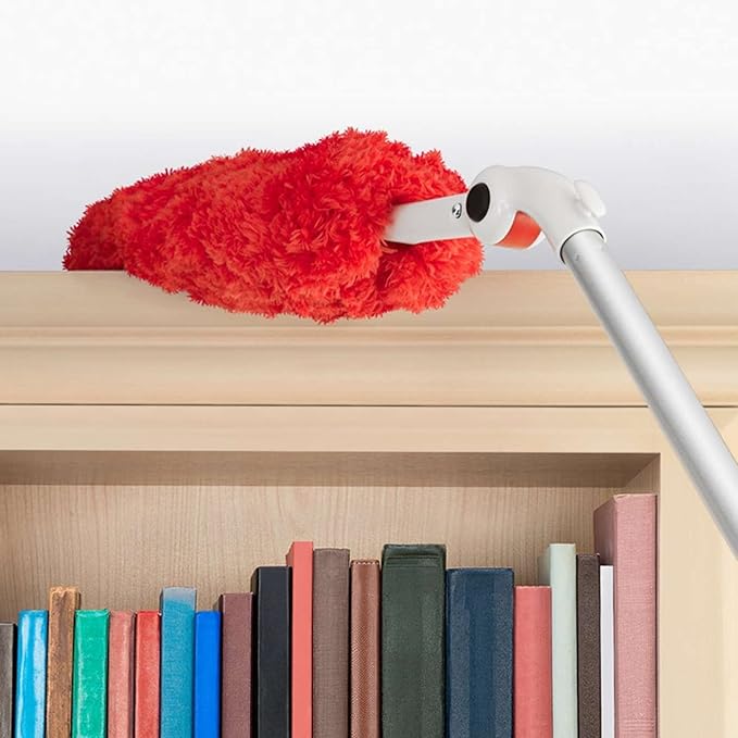 OXO Good Grips 3-in-1 Extendable Microfiber Long Reach Duster with Interchangeable Heads, 8 ft