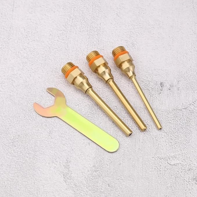 3Pcs Hot Glue Gun Nozzles 3 Size 70 mm Copper Glue Gun Nozzle with Wrench Assortment Kit for Home Repairs DIY Craft Projects Brass