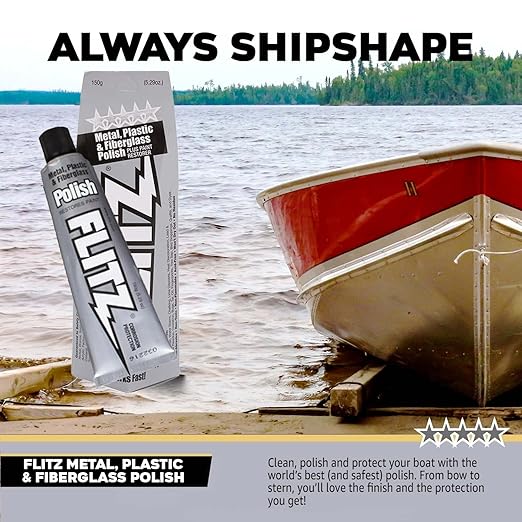 Flitz Metal Polish Paste - 5.29oz USA-Made Polish for Solid Chrome, Stainless Steel, & Aluminum - Non-Abrasive for Light Oxidation - Requires Manual Buffing - Not for Plated/Coated Surfaces (1 Pack)