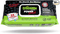 Crocodile Cloth PowerSCRUB Cleaning Wipes – 80 (15" x 10") Dual-Surface Cloths, Heavy-Duty, Moist, Absorbent, & Disposable - Safe on Skin & Multiple Surfaces