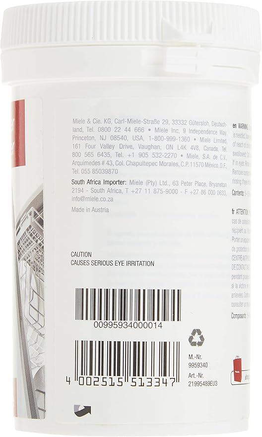 Miele DishClean Dishwasher Cleaner, Care Product for the Optimal Functioning of Dishwashers, Removing Odors and Limescale Deposits, 5.6 oz