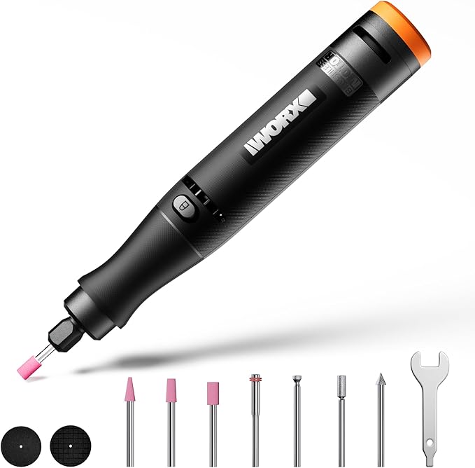 Cordless Rotary Tool Kit, 20V Power Rotary Tool for Sanding, Carving, Drilling, Engraving, Polishing, DIY Crafts with 42 Accessories, Brushless Motor, 5000-35000 RPM Variable Speed,Tool Only