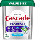 Cascade Platinum Dishwasher Pods, Dishwasher Detergent, Dish Detergent Soap, Fresh, 71 count
