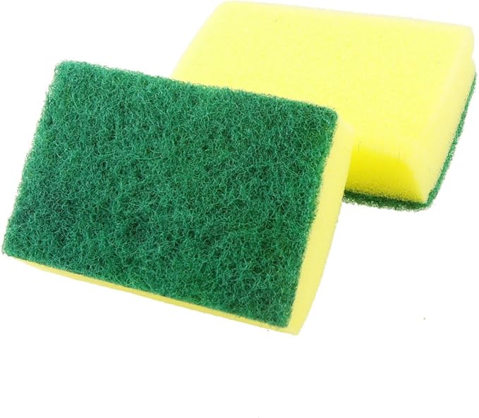 Individually Packed 6" X 3.5" SCOURING Sponge PAD (Green&Yellow) (40)