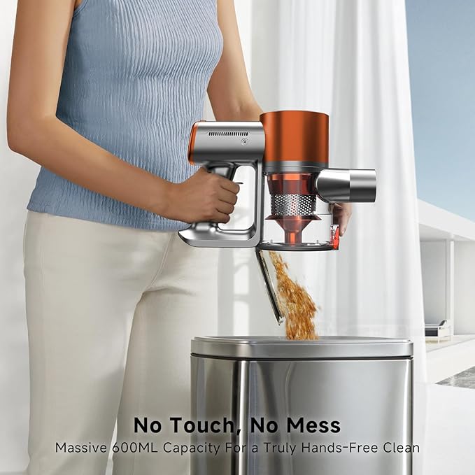 Cordless Stick Vacuum Cleaner - Lightweight Handheld Vacuum with Self Standing, Removable Battery with 45min Running Time, Anti-tangle Wireless Vacuum for Home Pet Hair/Hardwood Floor/Carpet OB