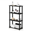 Furinno TURN-S-TUBE Storage Shelves, 4-Tier Book Shelf, Corner Shelf, Toolless Open Shelves, for Organization and Storage, Living Room, Garage, Home Office, Espresso