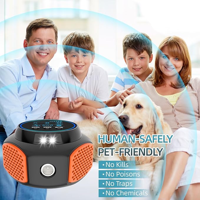 2 Packs Mouse Repellent Ultrasonic Plug in, Mouse Deterrent Ultrasonic Pest Repeller, 360° Mice Repellent Indoor with Ultrasound Speaker & LED Strobe Light, Rat Roach Repeller for House Attic Garage