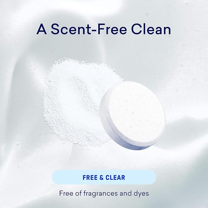 BLUELAND Laundry Essentials Kit, Fragrance Free & Clear - Plastic-Free Laundry Detergent Tablets, Oxi Booster, and Reuseable Natural Wool Dryer Balls