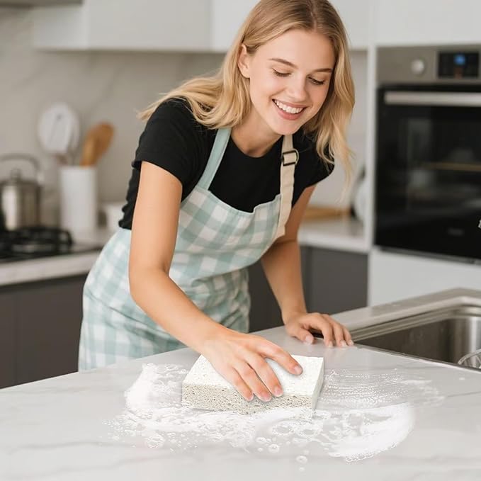 Extra Large Dish Sponges Kitchen for Cleaning, Natural Cellulose Sponges Reusable and Biodegradable, Non Scratch Sponge for Dishes Household Use (3-Pack)