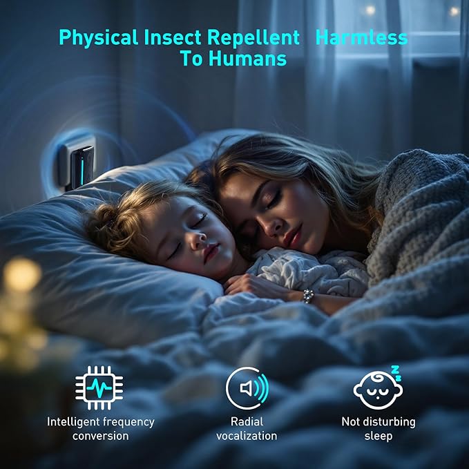 2025 Upgraded Ultrasonic Repeller & Insect Indoor Repeller, Ultrasonic and Repellent for Roach, Rodent, Mouse,Bugs,Mice,Spider,Ant,Electronic Plug in Pest Control,2 Mode Switching,6 Packs
