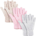 Patelai 3 Pairs Microfiber Plant Dusting Gloves Leaf Cleaning Gloves for Indoor Plants, Blinds, Furniture, House (Pink,Nude,White,Medium)
