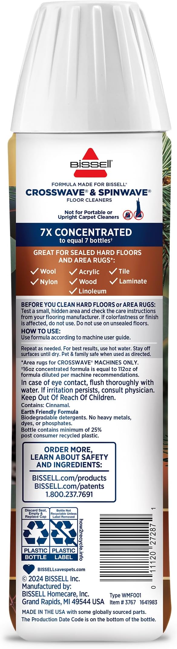 Bissell Limited Edition Woodland Pine Multi-Surface Wash Formula, 3891, 16 Fl Oz, Powerful Multi-Surface Clean, Pine Scented