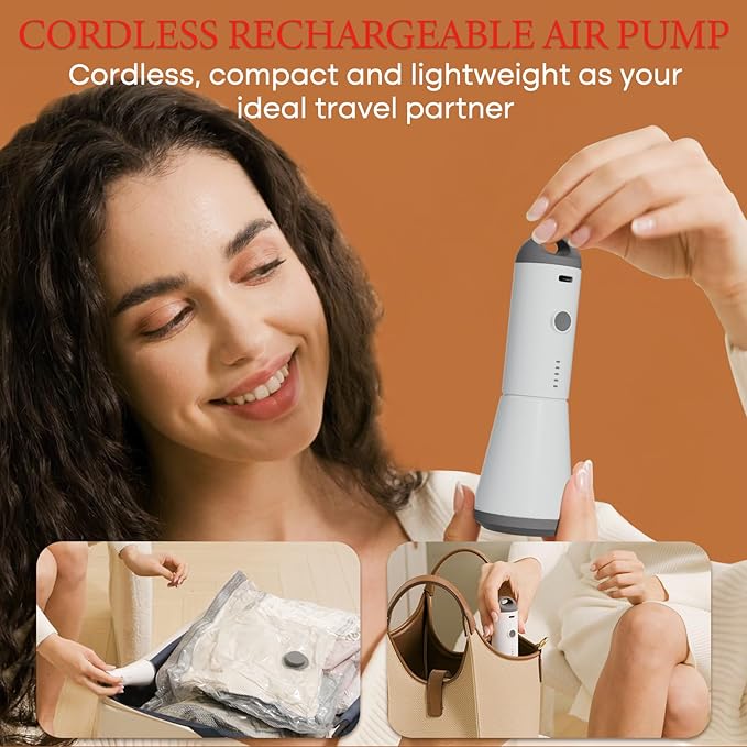 Vacbird Vacuum Seal Bags for Clothing, 20 Pack Vacuum Storage Bags with Rechargeable Cordless Air Pump(5J+5L+5M+5S), Space Saver Bags for Clothes Blanket Duvets Pillows Comforters Travel