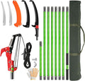 Manual Pole Saw for Tree Trimming, Extendable Tree Pruner (Green, 26ft)