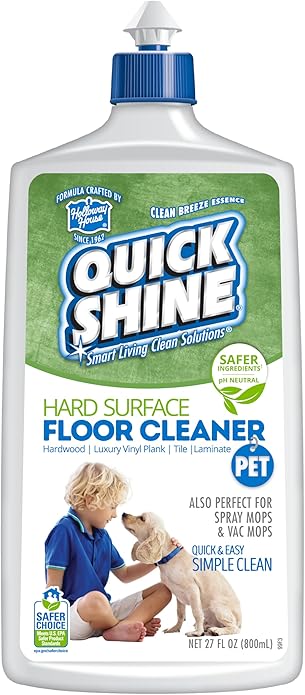 Quick Shine Hard Surface Pet Floor Cleaner 27 oz | Ready to Use, Removes Dirt, Streak Free, No Rinse | Hardwood, Laminate, Luxury Vinyl Plank LVT, & Tile | Safer for Kids, Pets & Our Environment
