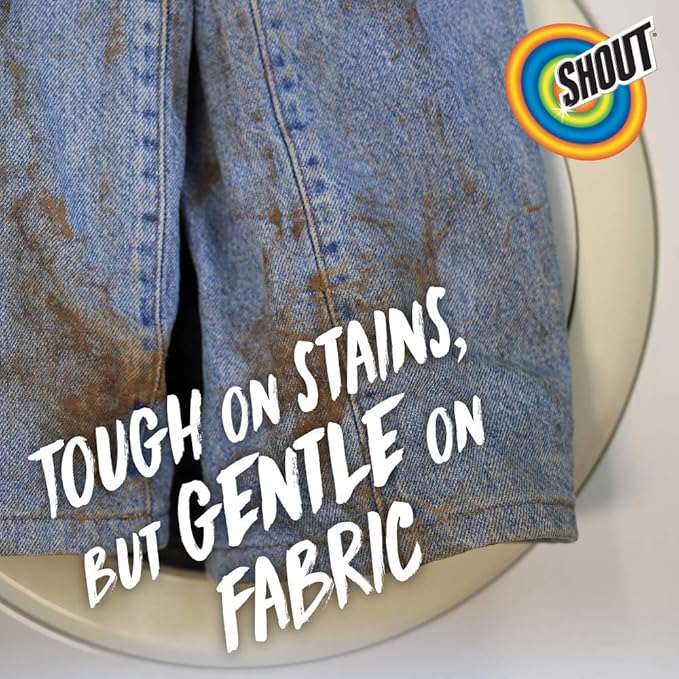 Shout Active Enzyme Laundry Stain Remover Spray for Clothes, Triple-Acting Formula Clings, Penetrates, and Lifts Tough & Everyday Stains - Prewash Refill 60oz (1.7L)
