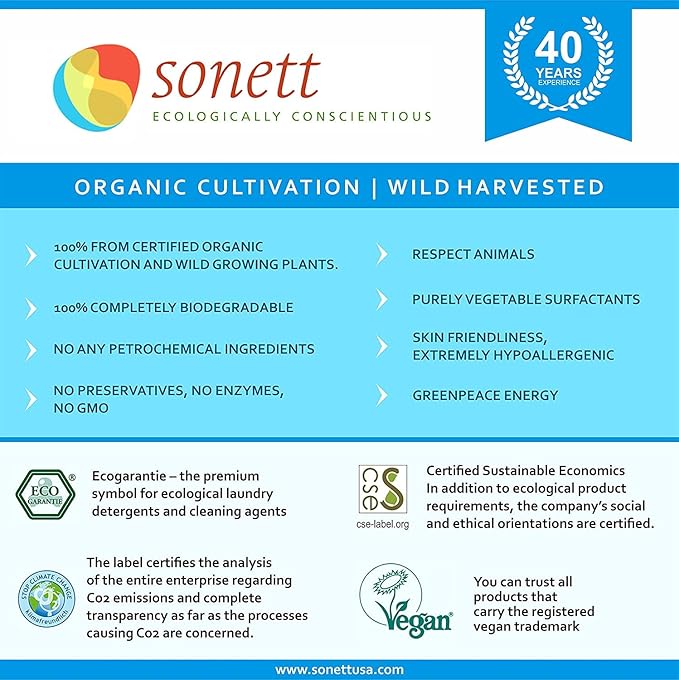 Sonett Organic Starch Spray and Ironing Aid 17 fl.oz (Pack of 6)