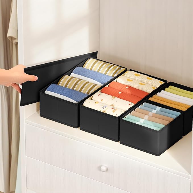 DIMJ Drawer Organizer Clothes Storage - 16 Pack Baby Dresser Organizer for Nursery, Foldable Drawer Dividers for Bedroom Closet Organization, Fabric Storage Bins for Socks, Underwears, Bras