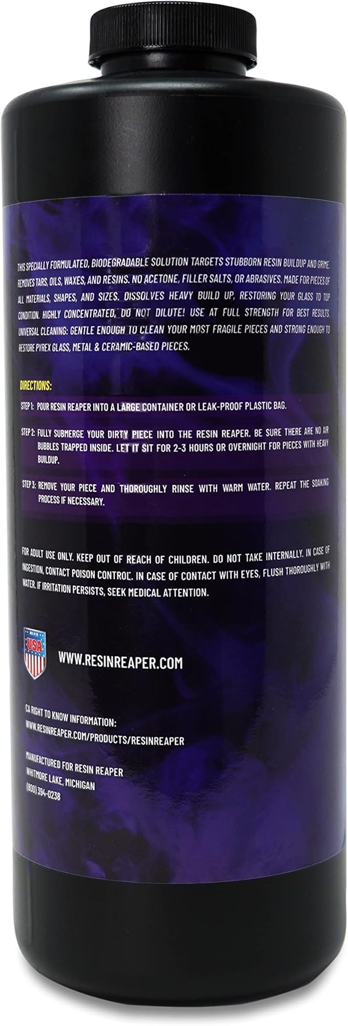 Resin Reaper Glass Cleaner 2-Pack 64 OZ | Pipe Cleaner | Safe on Glass, Metal, Ceramic, and Pyrex | Soak and Wash - No Abrasives - Eco-Friendly, Biodegradable Formula