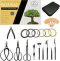 Bonsai Tree Tools Kit, 22 PCs Bonsai Tools Set High Carbon Steel Trimming Tools Set Include Pruning Shears, Cutters, Training Wires, Bonsai Grooming Care Kit for Beginner Gardening Gifts
