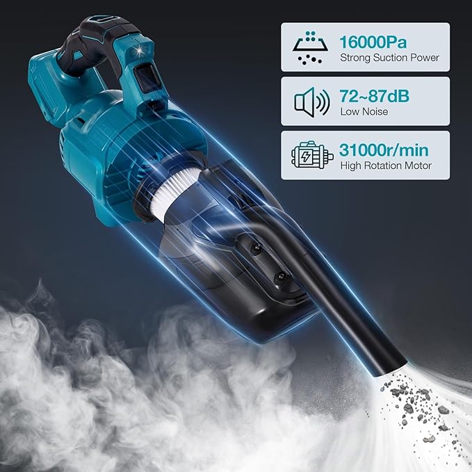 Handheld Cordless Vacuum Cleaner for Makita 18V Battery, Portable Wireless Power Vacuum Cleaner, 4 Multi Nozzle, 2 HEPA Filter, Lightweigt Vacuum for Home Pet Hair, Car (Battery NOT Include)
