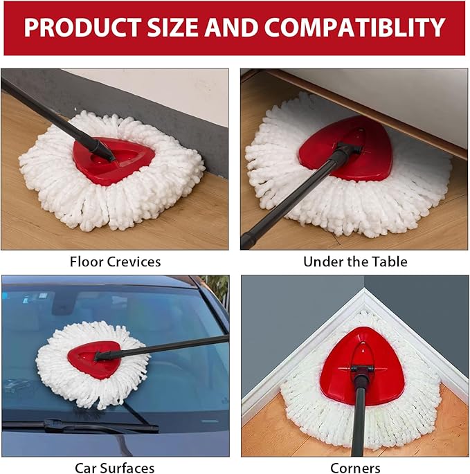 8-Pack Mop Replacement Heads for Ocedar Mop Replace Head EasyWrin Spin Mop Heads Replacements, Easy Cleaning Mop Head Replacement