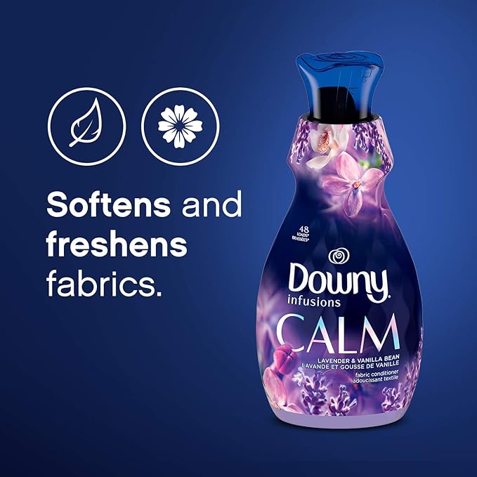 Downy Infusions Fabric Softener Liquid, Calm, Lavender & Vanilla Bean, 1.92 L - Packaging May Vary