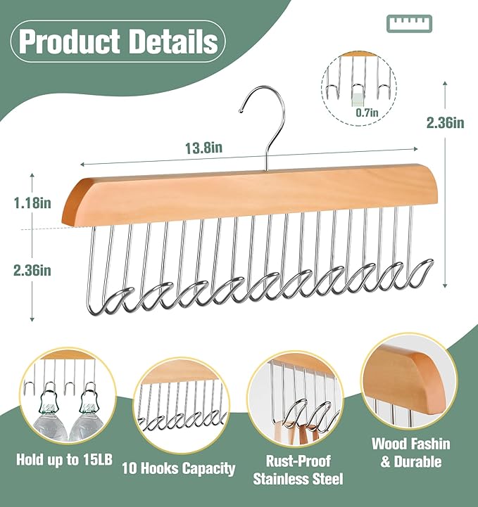 4 Pack Bra Hangers for Closet Organizer Upgraded Non-Slip Bra Organizer for Closet Tank Top Hanger Multi Hangers Space Saving with 40 Hooks for Belt, Tie, Tank Top, Necklaces