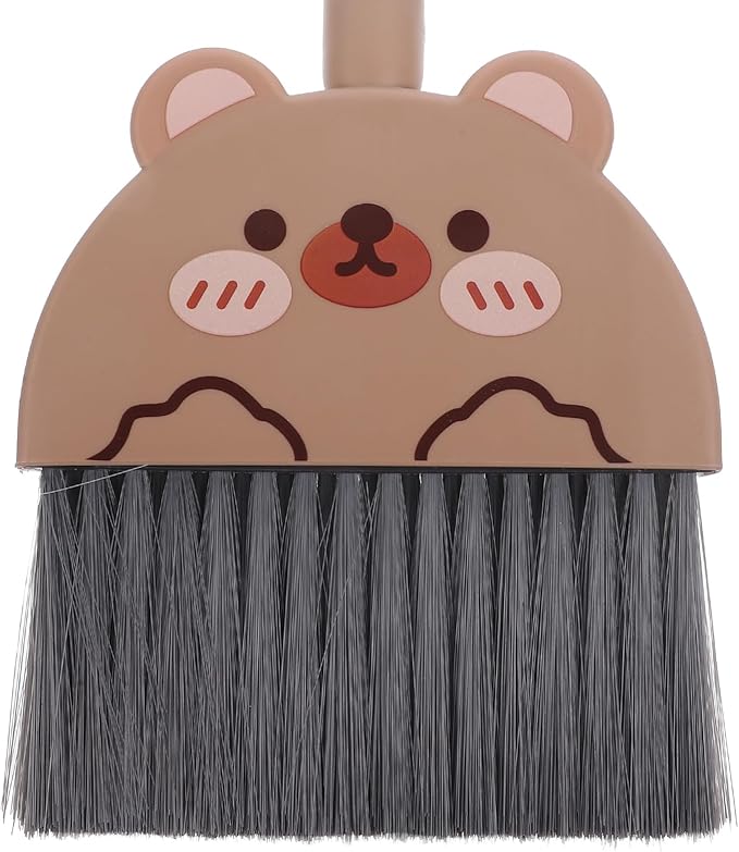 PRETYZOOM Cartoon Children's Broom and Dustpan Set Small Size Plastic Kids Housekeeping Cleaning Tools for Home Use Toddler Accessories 1 Set