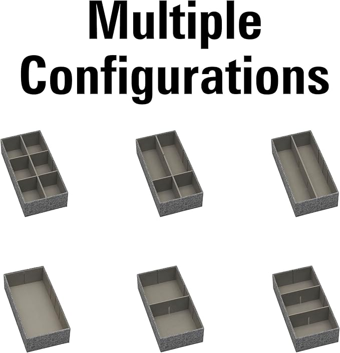 Household Essentials 3 Piece Drawer Organizers Starter Set, Customizable Inserts, Large Tray and 2 Small Trays, Silver