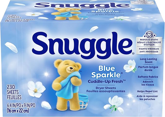 Snuggle Fabric Softener Dryer Sheets, Blue Sparkle, 230 Count