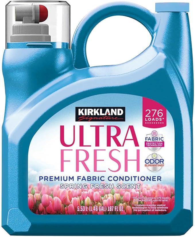 Kirkland Signature Ultra Fresh Premium Fabric Softener, Spring Fresh, 187 Fl Oz