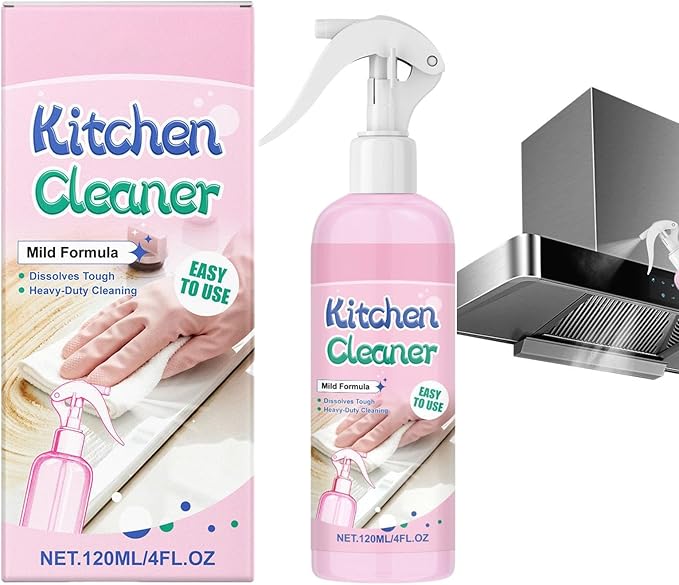 Kitchen Cleaner Spray, No-Scrub Cleaning Power, 7.5x4.7x17cm, Dirt Clean Spray, All Purpose Stain Removal, Efficient Grime Elimination, For Counter Cabinet Barbeque