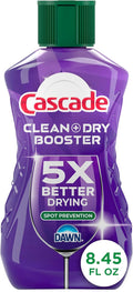 Cascade Rinse Aid Clean & Dry Booster Dishwasher Liquid, Gel & Detergent Pods for Sparkling Clean Dishes, Dishwasher Soap, Tablets & Rinse Aid Dry Booster, 8.45oz