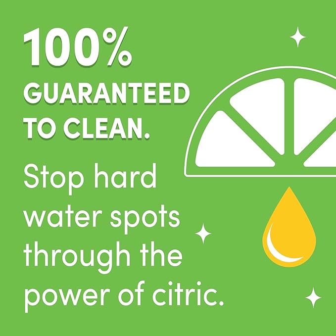 Lemi Shine Natural Dish Detergent Booster - Hard Water Stain Remover - Multi-Use Citric Acid Cleaner - 24 oz (2 Pack)