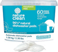 Nature Clean Non Toxic Dishwasher Detergent Pods, Plant-Based Dishwashing Pods, Non-Toxic & Unscented Dish Pods, Tough on Grease, Eco-Friendly Cleaning Power, 60 Count, Pack of 1