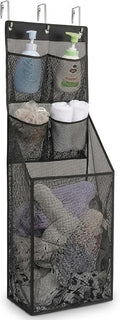 ALYER Multifunctional Over The Door Laundry Basket,Behind The Door Storage Organizer for Laundry,RV,Dorm,Bathroom,Bedroom,Pantry, Nursery,Kitchen,Black