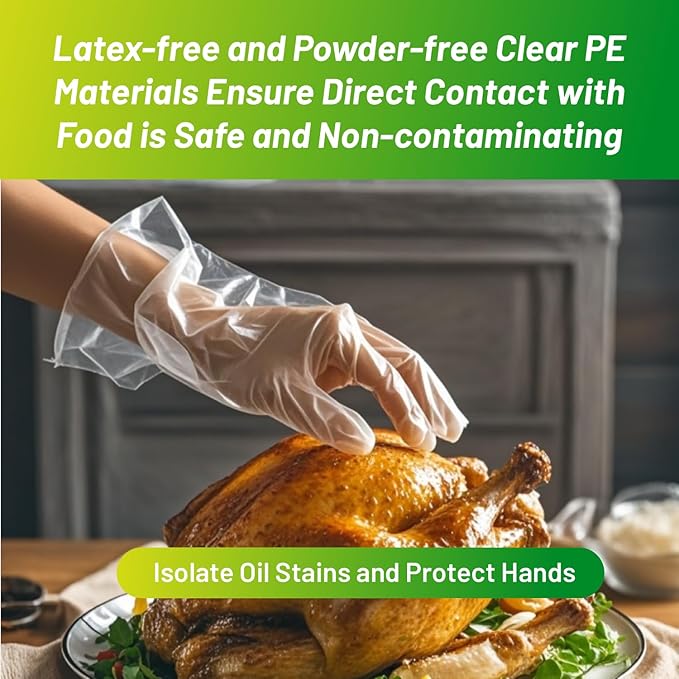 Disposable TPE Cooking Gloves, Ideal for Cleaning and Food Prep, Latex & Powder Free, Food safe