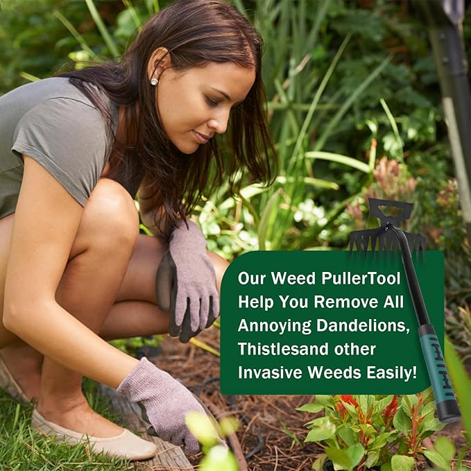 Weed Remover Tool,Portable Garden Weeder Tool,2026 New Gardening Weeding Tools,for Garden Hand Tools for Vegetable Gardening Backyard Farm Planting & Uprooting Weeding Tool (11 Teeth)