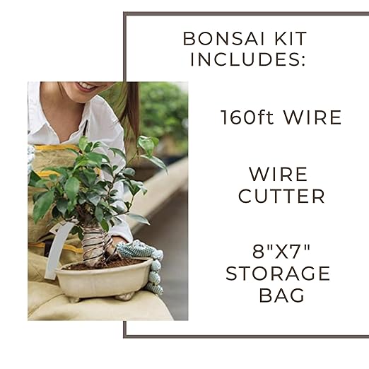 Leaves and Soul Tree Training Wire Kit – 5 Rolls Aluminum Alloy Bonsai Wire (160ft) with Cutter & Canvas Bag | Bonsai Tools, Plant Training Accessories, Bonsai Tree Kit for Beginners & Professionals