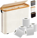 Toilet Paper Roll Storage, Bathroom Slim Toilet Paper Storage with Lid for 12 Rolls, Ultimate Bathroom Organizer with Anti-Slip Base, Beige 30L