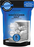Aromasong Dishwasher Salt 5 LB - 100% Natural Water Softening Agent Compatible with Bosch, Miele, Whirlpool, Thermador and More... For Cleaner Dishes & Washer Reactivation (packaging may vary)