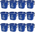 Matthew Cleaning 4.2 Gallon Mop Bucket, Heavy Duty Plastic Cleaning Bucket with Built-in Pour Spout, Mop Holder and Comfort Grip Handle, House and Commercial Cleaning Supplies, Case Pack 12 Pcs Blue