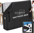 Mattress Bags for Moving and Storage, BETU Twin Mattress Protector Waterproof Mattress Cover with 8 Heavy Duty Handles and Zipper Extra Thick Moving Supplies for Dorm Bed (2 Pack:77x42x13.5 Black)