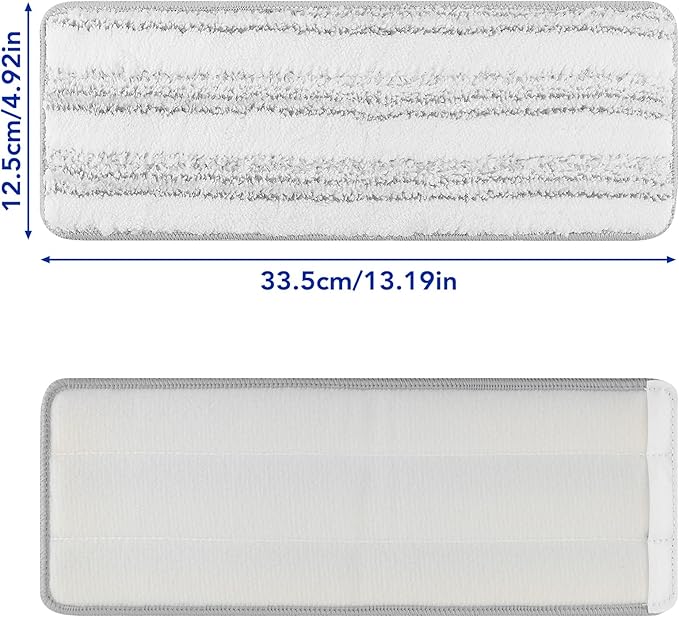 Microfiber Cleaning Pads: 10 Pack 13" X 4.9" Washable for Floor Cleaning Compatible with Tethys & Most 13 Inch Flat Mops - Replacement for Mop Bucket Set