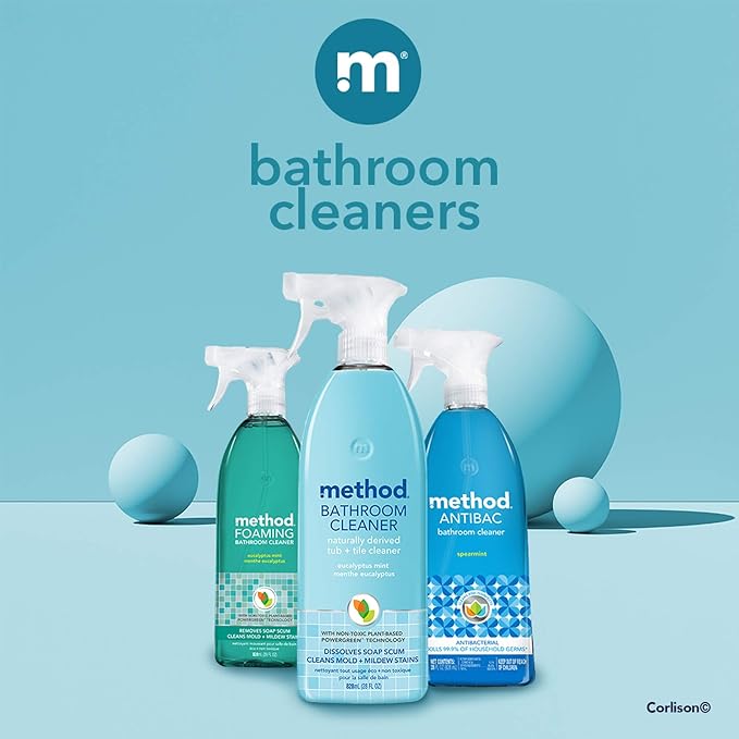 Method Foaming TUB+TILE CLEANER, Eucalyptus Mint, 28 Ounce, 1 pack, Packaging May Vary
