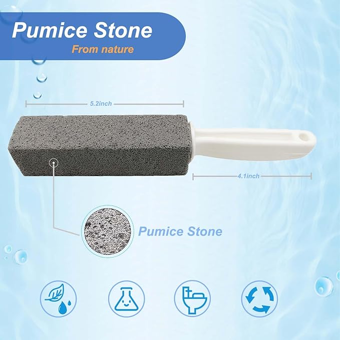8 Pack Toilet Brush Pumice Stone for Toilet Bowl Cleaning, Scouring Stick for Hard Water Stains, Limescale, Calcium, Rust from Toilets, Bathtubs, Grills, Pools & Sinks